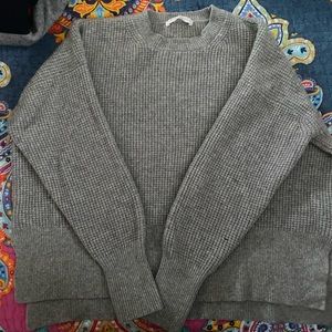 Everlane- women’s Large-grey- waffle weave-cashmere sweater